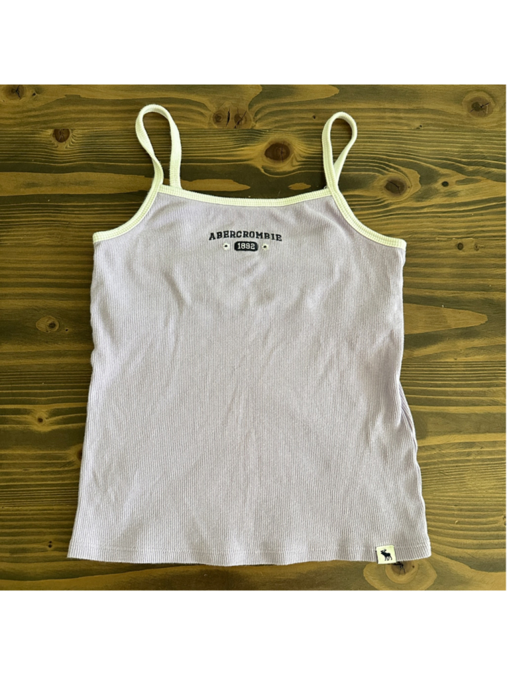 Abercrombie Kids Ribbed Tank Top Girls 9/10 Purple White Y2K Cami